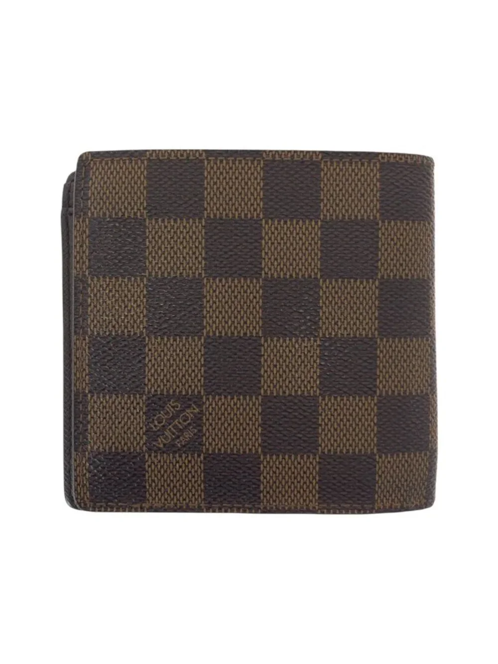 Louis Vuitton Damier Portefeuille Marco Brown Dark Fold Wallet Compact